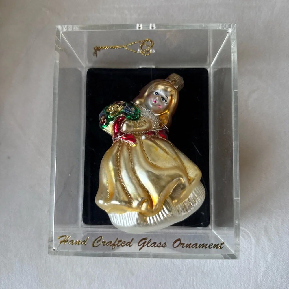Target Handcrafted Glass Ornament with Gold and Black Details